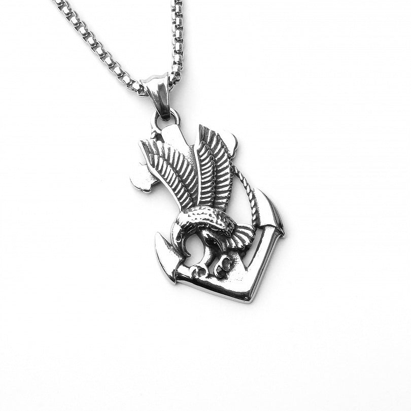 Wholesale Gothic Stainless Steel Sheep Head Skull Titanium Steel Necklace